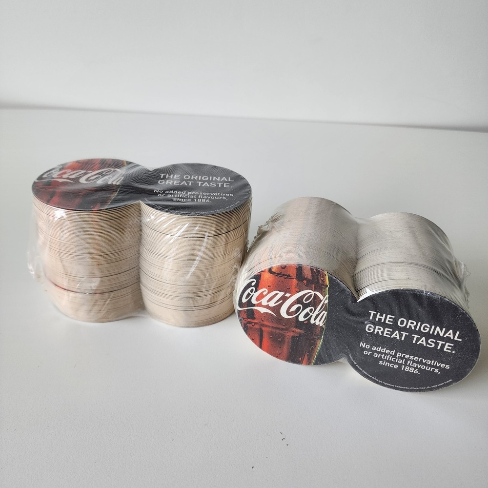 Coca Cola‎ Soda Coasters Graphic Bottle Design NEW Round Retro Bar Pub Decor Lot